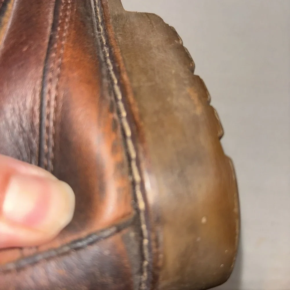 VTG 90's POLO‎ SPORT Ralph Lauren Brown Leather Boat Shoes Loafers Men's 10.5 D